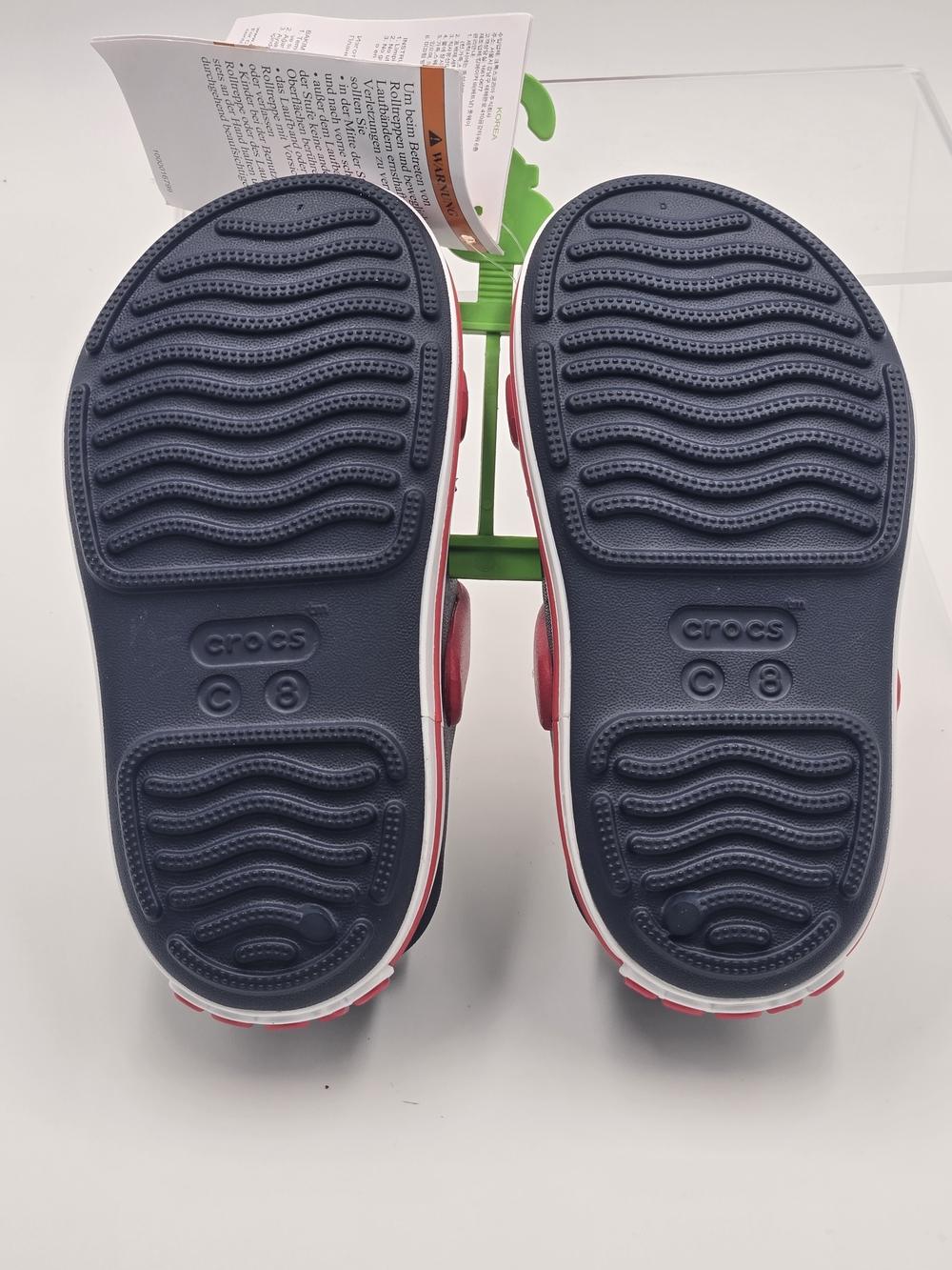 CROCS Crocband Cruise Navy With Red Strap Unisex Sandals Toddler Size C8 - Picture 8 of 11